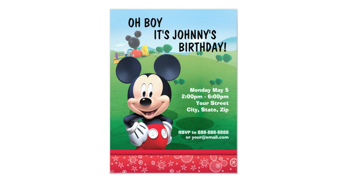 Invitation D Anniversaire Mickey Mouse Zazzle Ca Invitation D Anniversaire Mickey Mouse Zazzle Ca