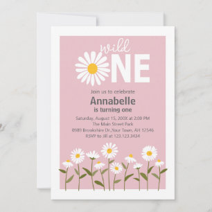 Invitation d'anniversaire mignonne Daisy sur fond