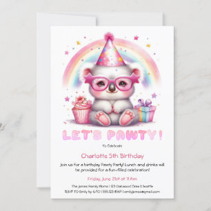 Invitation d'anniversaire mignonne de koala – Fais