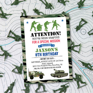 Invitation d'anniversaire militaire - TOUS ÂGES