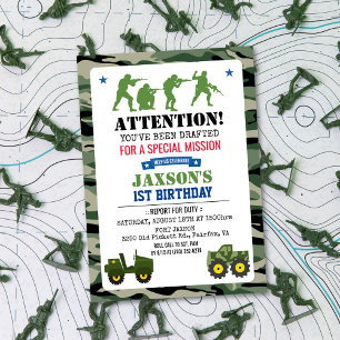 Invitation d'anniversaire militaire - TOUS ÂGES