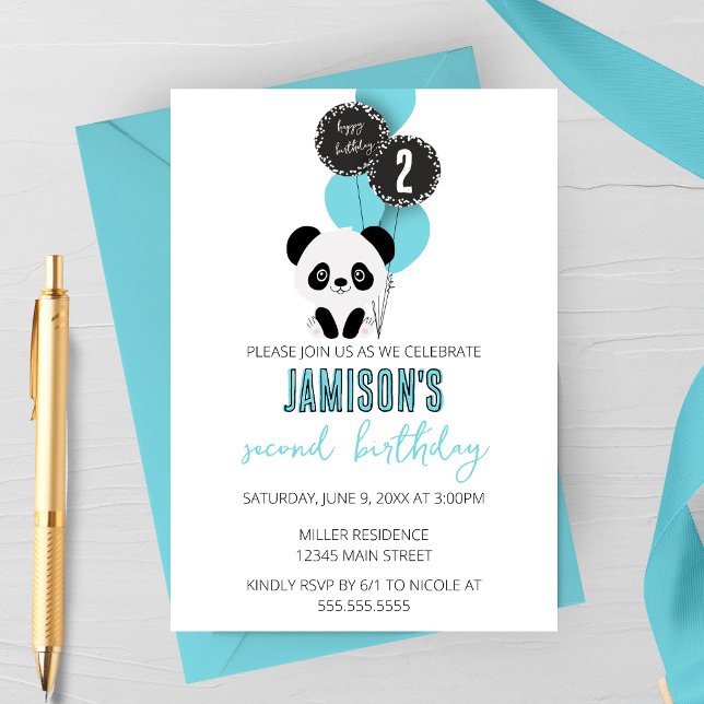 Invitation d'anniversaire minimaliste de l'ours de (Créateur téléchargé)