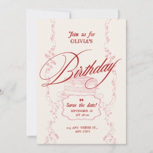 Invitation d'anniversaire minimaliste moderne   An