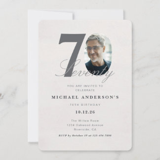 Invitation d'anniversaire minimaliste pour 70 ans