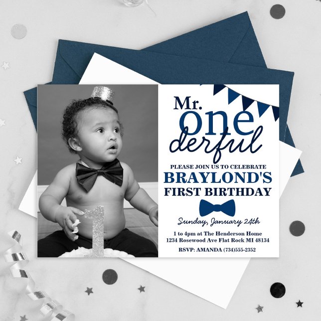 Invitation d'anniversaire Monsieur Onederful (Créateur téléchargé)