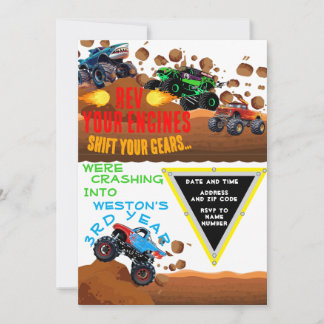 Invitation d'anniversaire Monster Jam