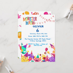 Invitation d'anniversaire Monster Mash - Fête pour