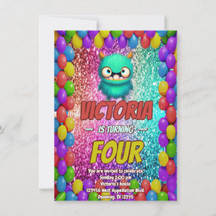 Invitation d'anniversaire monstre pour les enfants