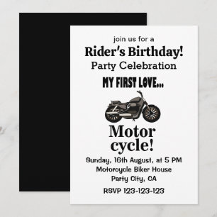 Invitation d'anniversaire moto moto classique
