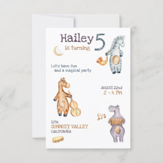 Invitation d'anniversaire musicale Unisex