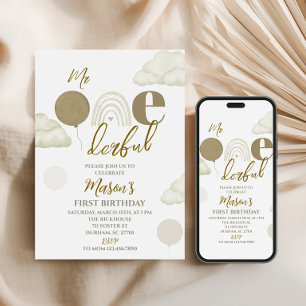 Invitation d'anniversaire neutre de premier annive