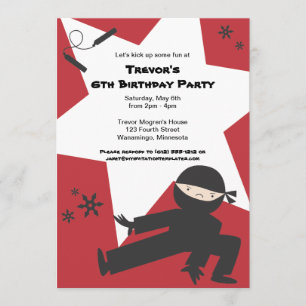 Invitation d'anniversaire Ninja