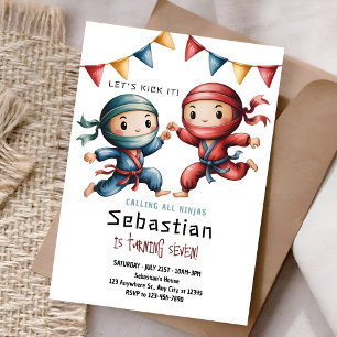 Invitation d'anniversaire Ninja commune   Fête de 