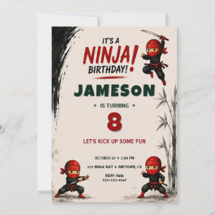 Invitation d'anniversaire Ninja Warrior