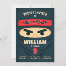 Invitation d'anniversaire Ninja Warrior