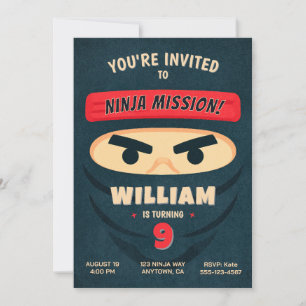 Invitation d'anniversaire Ninja Warrior
