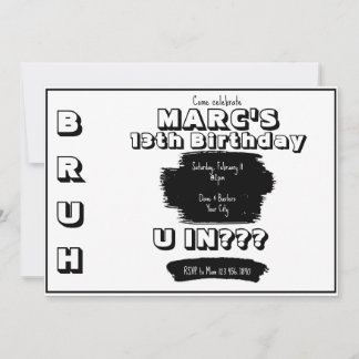 Invitation d'anniversaire noir et blanc