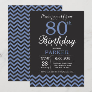 Invitation d'anniversaire Noir et Bleu