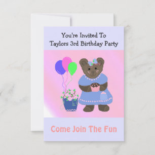 Invitation d'anniversaire Nounours