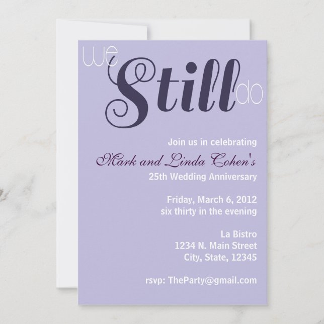 Invitation d'anniversaire On continue comme ça (Devant)