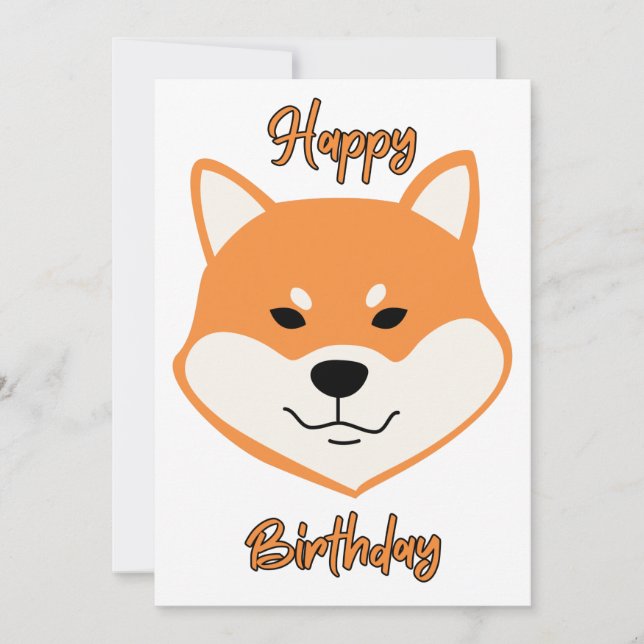 Invitation d'anniversaire originale Shiba Inu (Devant)