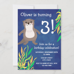 Invitation d'anniversaire Otter