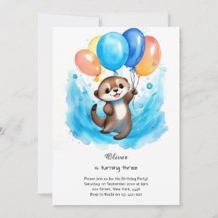 Invitation d'anniversaire Otter