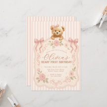 Invitation d'anniversaire Ourson 