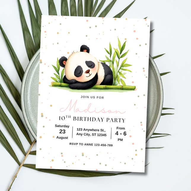 Invitation d'anniversaire Panda, Anniversaire des  (Créateur téléchargé)