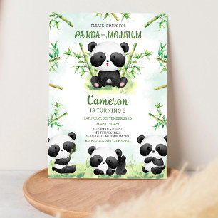 Invitation d'anniversaire Panda-monium Panda