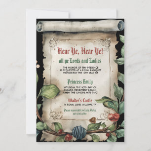 Invitation d'anniversaire par décret royal médiéva