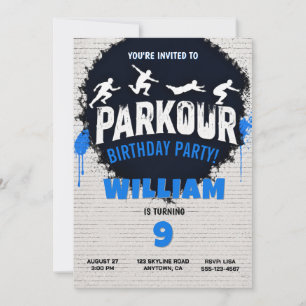 Invitation d'anniversaire Parkour
