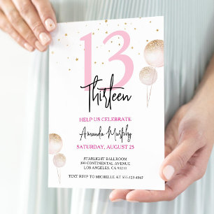 Invitation d'anniversaire Parties scintillant rose