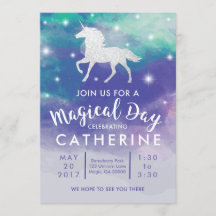 Invitation d'anniversaire Pastel Unicorn