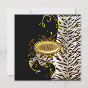 Invitation d'anniversaire peau de Tigre Blanc