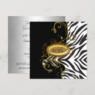 Invitation d'anniversaire peau de zèbre