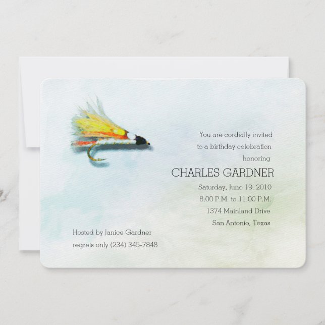 Invitation d'anniversaire Pêche (Devant)