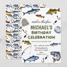 Invitation d'anniversaire pêche