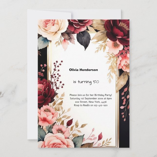 Invitation d'anniversaire personnalisée (Devant)