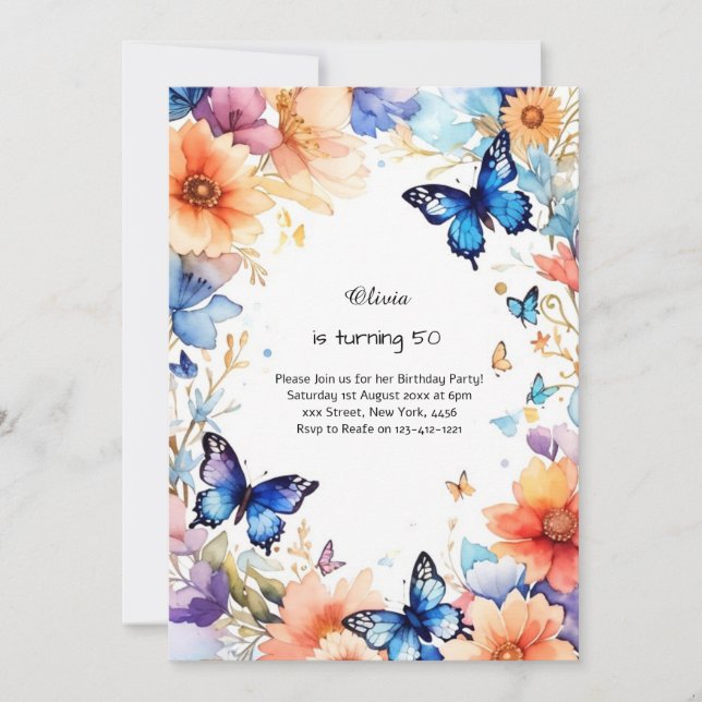 Invitation d'anniversaire personnalisée (Devant)