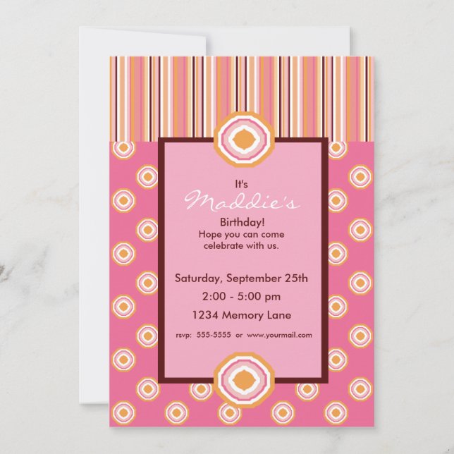 Invitation d'anniversaire personnalisée (Devant)