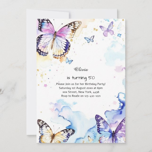 Invitation d'anniversaire personnalisée (Devant)