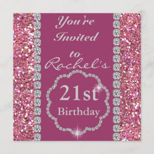 Invitation d'anniversaire personnalisée 21E BLING 