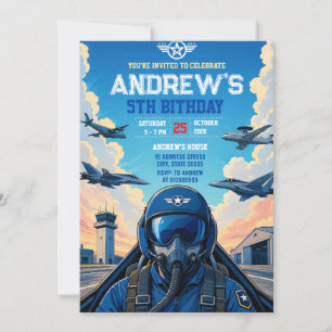 Invitation d'anniversaire personnalisée de pilote