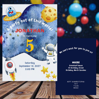 Invitation d'anniversaire personnalisée Espace Fan