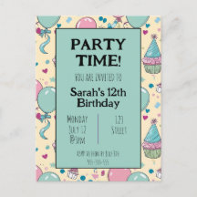 Invitation d'anniversaire personnalisée et colorée