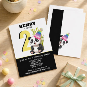 Invitation d'anniversaire personnalisée - Panda Mi