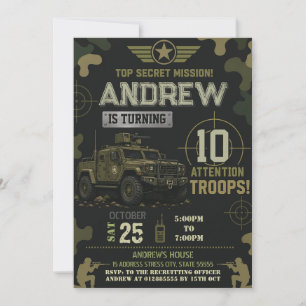 Invitation d'anniversaire personnalisée pour l'arm