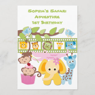 Invitation d'anniversaire personnalisée Safari Adv