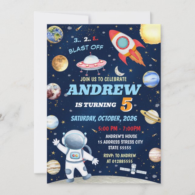 Invitation d'anniversaire personnelle pour enfants (Devant)